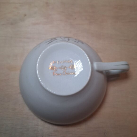 Vintage Memphis Fine China Floral Tea Cup Replacement Rose Pink Gray - Picture 3 of 6